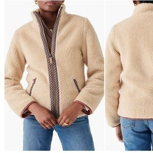 Faherty Ashbury Fleece Sherpa Jacket Geometric Aztec Design Large